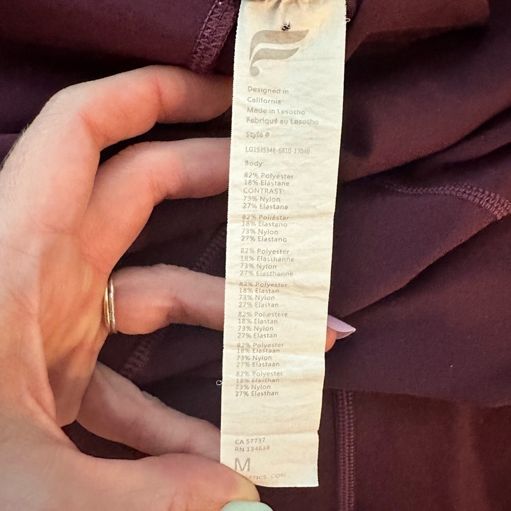 Fabletics Burgundy Full length Legging - Medium - Picture 13 of 14